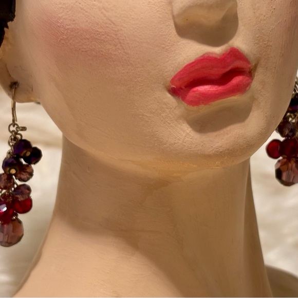 50% Off - Pretty dangle Earrings with various Purple shades of AB Crystal beads - Picture 14 of 14
